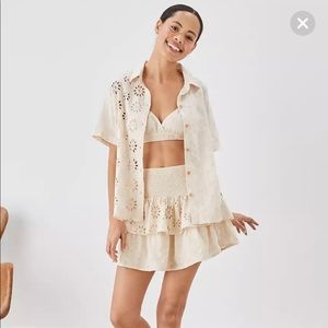 American Eagle Beige Button-down Shirt NWT